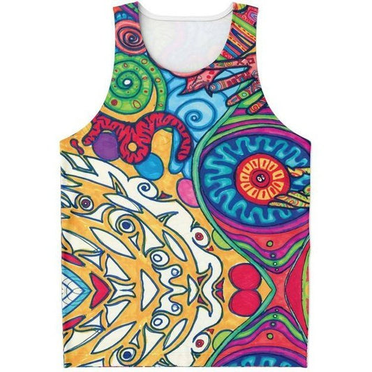 OGanesh Tank - Unisex Tank Top - Artist, Cannabis, Colorful, Elephant, Kamal MishMish, Kmish, KMish213, MishMish, Psychedelic, tank top, Trippy, Unique Art, unisex - Wrinkled Minds Wardrobe