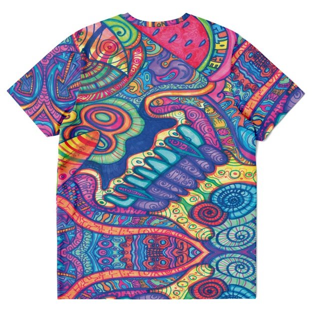 Pink Shark Boy T-Shirt - T-shirt - Artist, Colorful, Kamal MishMish, Kmish, KMish213, MishMish, Psychedelic, Sea Life, T Shirt, Trippy, Unique Art - Wrinkled Minds Wardrobe