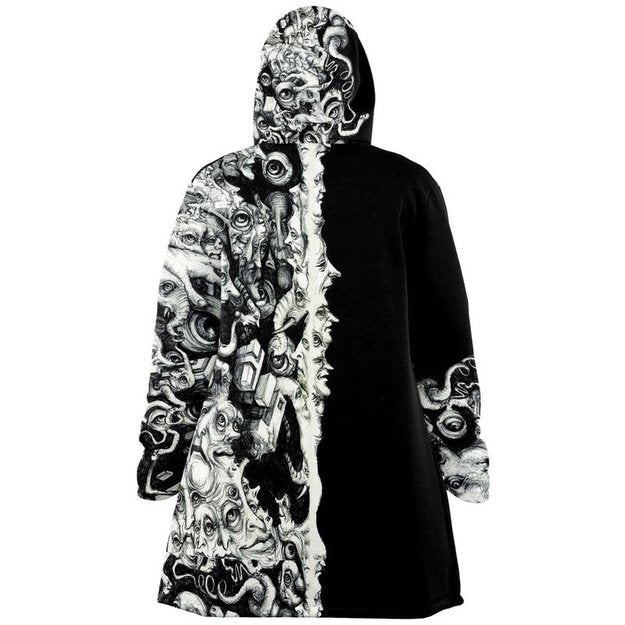 Many Faces Cloak - Microfleece Cloak - Artist, Kamal MishMish, Kmish, KMish213, MishMish - Wrinkled Minds Wardrobe