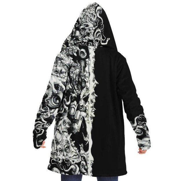 Many Faces Cloak - Microfleece Cloak - Artist, Kamal MishMish, Kmish, KMish213, MishMish - Wrinkled Minds Wardrobe