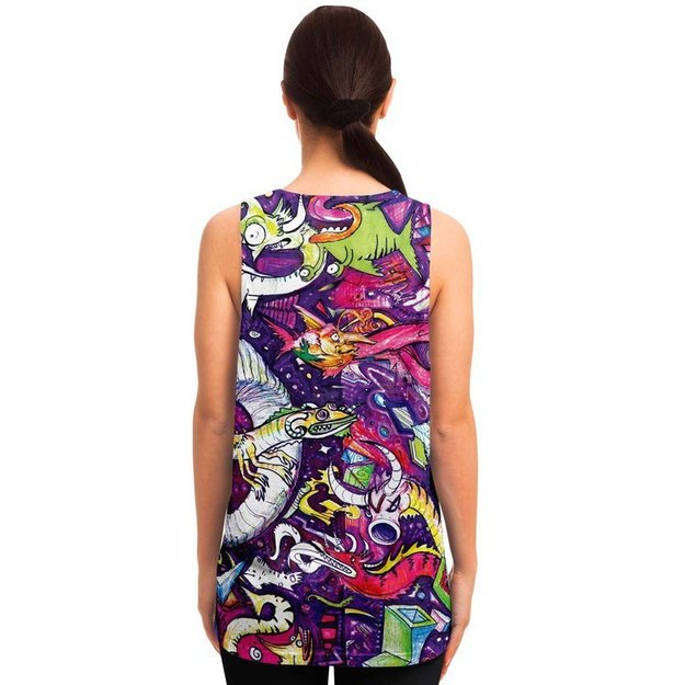 Purple Horn Woman Tank Top - Unisex Tank Top - Artist, Colorful, Kamal MishMish, Kmish, KMish213, MishMish, Psychedelic, tank top, Trippy, Unique Art, unisex - Wrinkled Minds Wardrobe