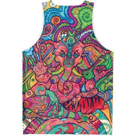 OGanesh Tank - Unisex Tank Top - Artist, Cannabis, Colorful, Elephant, Kamal MishMish, Kmish, KMish213, MishMish, Psychedelic, tank top, Trippy, Unique Art, unisex - Wrinkled Minds Wardrobe