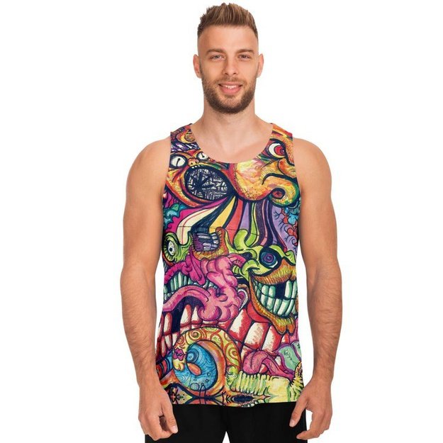 Toothy Tank - Unisex Tank Top - Artist, Colorful, Kamal MishMish, Kmish, KMish213, MishMish, Psychedelic, tank top, Trippy, Unique Art, unisex - Wrinkled Minds Wardrobe