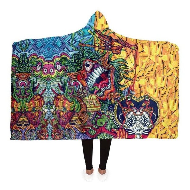 Forking Cyclops Hooded Blanket - Hooded Blanket - Artist, Kamal MishMish, Kmish, KMish213, MishMish - Wrinkled Minds Wardrobe