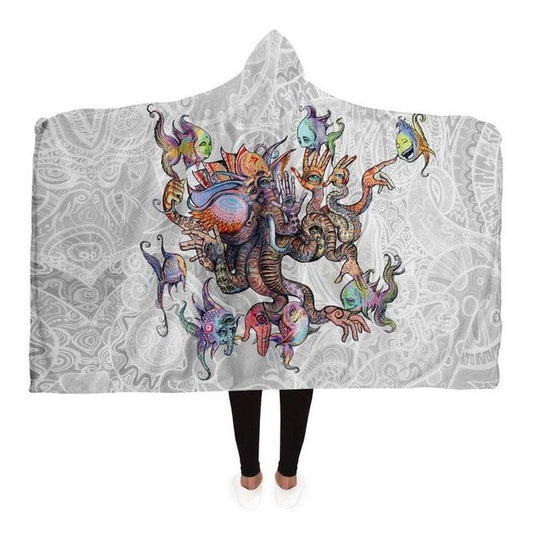 Elephantopus Hooded Blanket - Hooded Blanket - Artist, Kamal MishMish, Kmish, KMish213, MishMish - Wrinkled Minds Wardrobe