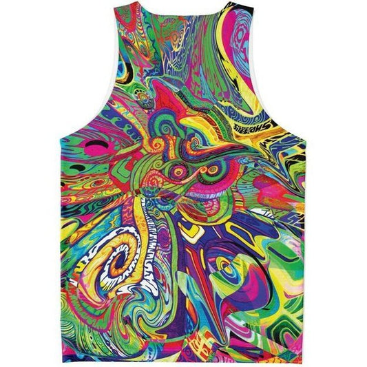 spiral shroom Tank - Unisex Tank Top - Artist, Colorful, Kamal MishMish, Kmish, KMish213, MishMish, Psychedelic, tank top, Trippy, Unique Art, unisex - Wrinkled Minds Wardrobe