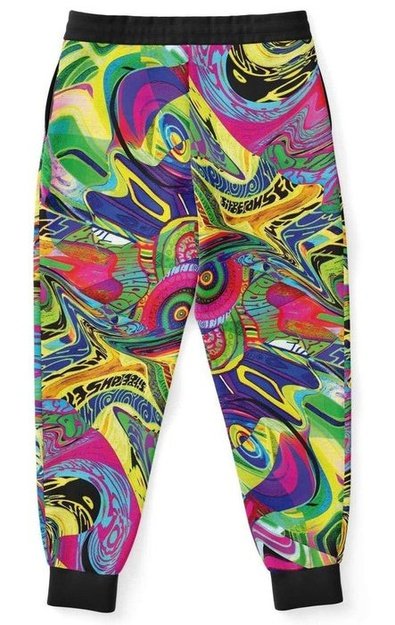 Spiral Shrooming Colors Joggers - Joggers - Artist, Colorful, Kamal MishMish, Kmish, KMish213, MishMish, Psychedelic, Trippy, Unique Art - Wrinkled Minds Wardrobe