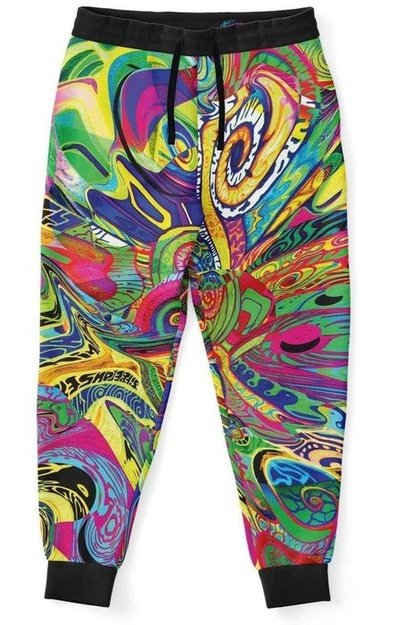 Spiral Shrooming Colors Joggers - Joggers - Artist, Colorful, Kamal MishMish, Kmish, KMish213, MishMish, Psychedelic, Trippy, Unique Art - Wrinkled Minds Wardrobe