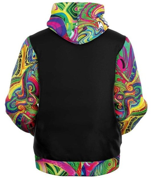 Spiral Shrooming Colors Fleece Zip-Up Hoodie - Microfleece Ziphoodie - Artist, Kamal MishMish, Kmish, KMish213, MishMish - Wrinkled Minds Wardrobe